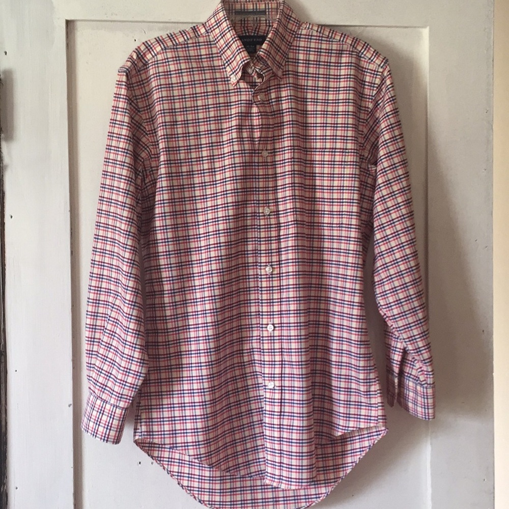 Lands End men’s long sleeve button down shirt.